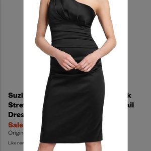 Black stretch satin dress